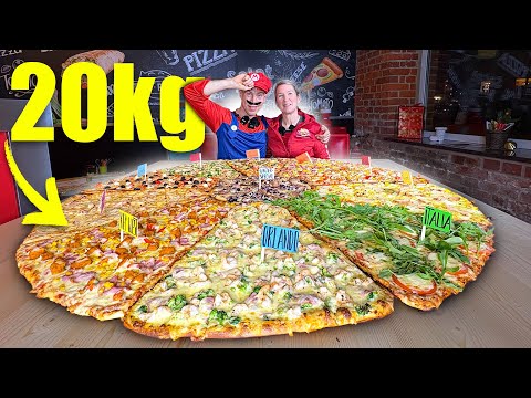 20KG MEGA PIZZA! 🍕😱 Can I beat both candidates? 🔥