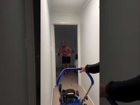 Waking My Uncle Up with a FOUR STROKE MOWER in His Room!