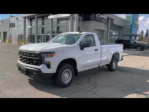 2026 Chevrolet Silverado 1500 Regular Cab Long Box 4-Wheel Drive Work Truck in White for sale at Royal Chevrolet in Orangeville, ON