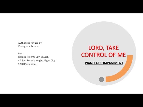 Lord, Take Control Of Me - Piano Accompaniment