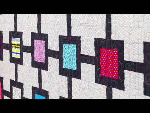 Free Motion Quilting the Geometric Chains Design on Block Chain Quilt