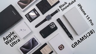 Grams28 Snowflake Black for iPhone 15 Pro & Apple Watch Ultra