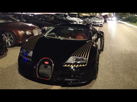 Supercars in Monaco 2019 (Bugatti Veyron Black Bess, One 77, Chiron, Carrera GT, LaFerrari,...)