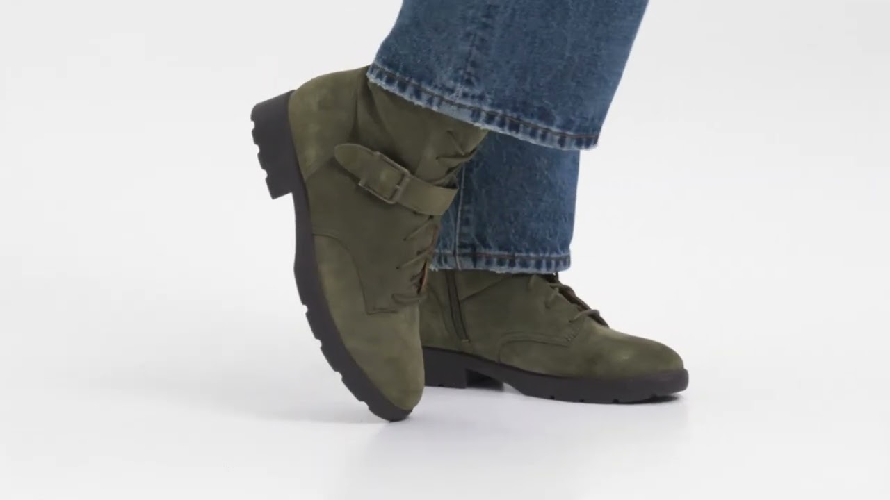 Watch Vionic Catina Women's Mid Shaft Short Boot - Comfortable Orthotic Arch Support Lace-Up video