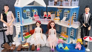 10 Minutes Satisfying with Unboxing Blue Shiny House Toys Set Review | ASMR