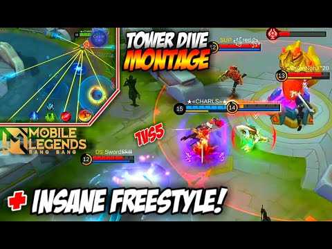 1vs5 Tower Dive Montage + Insane Freestyle | Fanny | MLBB