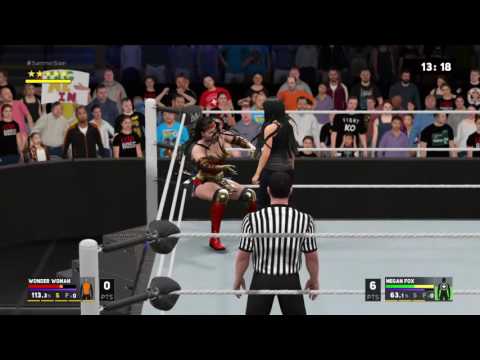 WWE 2K17 Megan Fox VS Wonder Woman In A Ironman Match