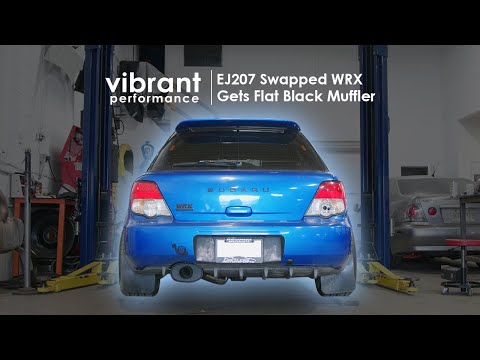 EJ207 Swapped WRX Gets Vibrant Flat Black Muffler