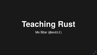 Teaching Rust