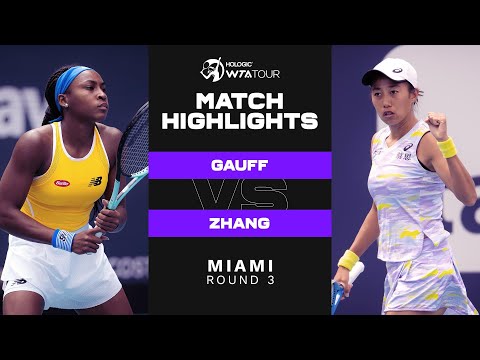 Теннис Coco Gauff vs. Shuai Zhang | 2022 Miami Round 3 | WTA Match Highlights