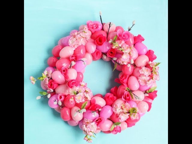 Floral Ombre Easter Egg Wreath