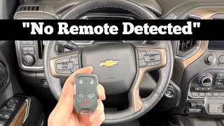 2019 - 2022 Chevy Silverado NO REMOTE DETECTED - How To Start Chevrolet With Dead Key Fob Battery