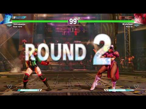 Street Fighter V  High Level Ranked Matches Juicemanju (Cammy) Vs. Brolylegs (Chun-li)