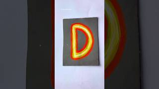 &quot;D&quot; Neon glow ✨ #art #painting #shorts #youtubeshorts #satisfying #creative #trending