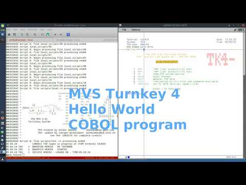 MVS Tk V4 COBOL Hello World Program