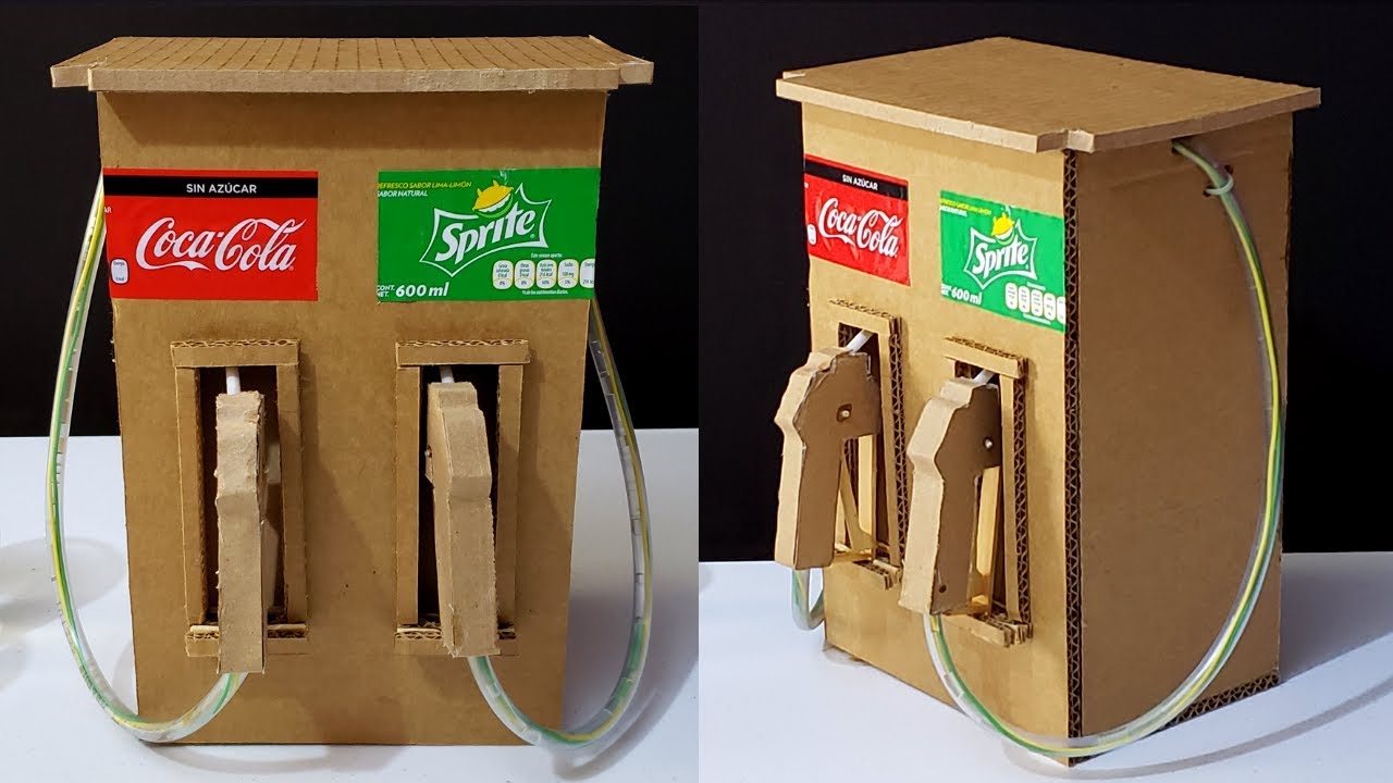 Dispensadora de Refresco Tipo Gasolinera | Maquina Dispensadora de Carton | DIY | Cortés Creativo