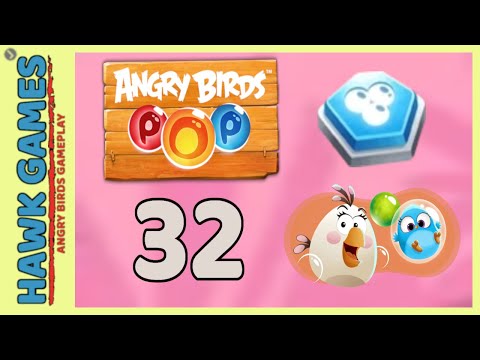Angry Birds Stella POP Bubble Shooter Level 32 - Walkthrough, No Boosters