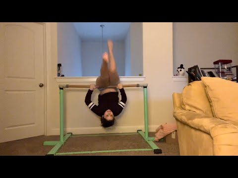 My gymnastics routine!!(stretch with me)