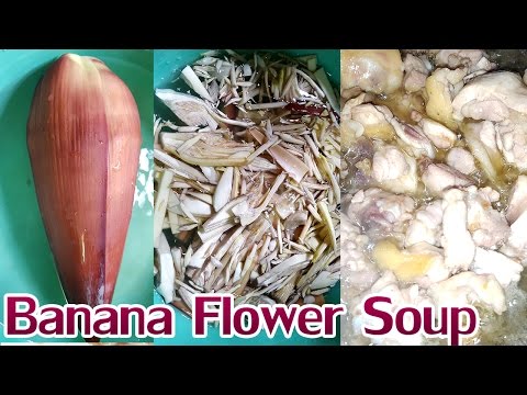 Asian Food, Khmer cooking recipes, Banana Flower Soup, home food factory