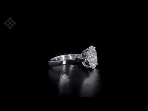 N4532 - Diamond Galileo Ring 1CT Set in 18K White Gold