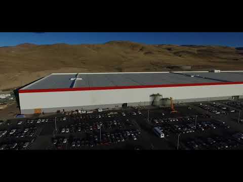 Tesla Gigafactory drone fly over October 2017