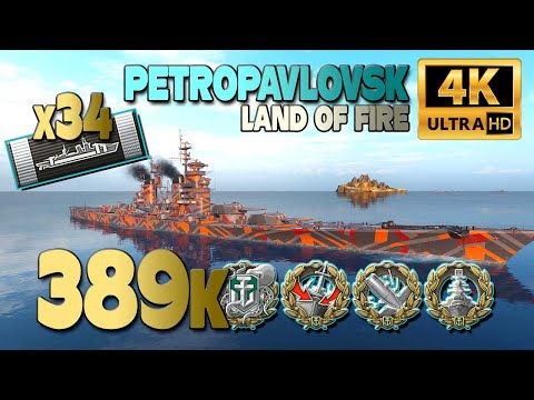 Cruiser Petropavlovsk: 34 Cita, 389k damage - World of Warships