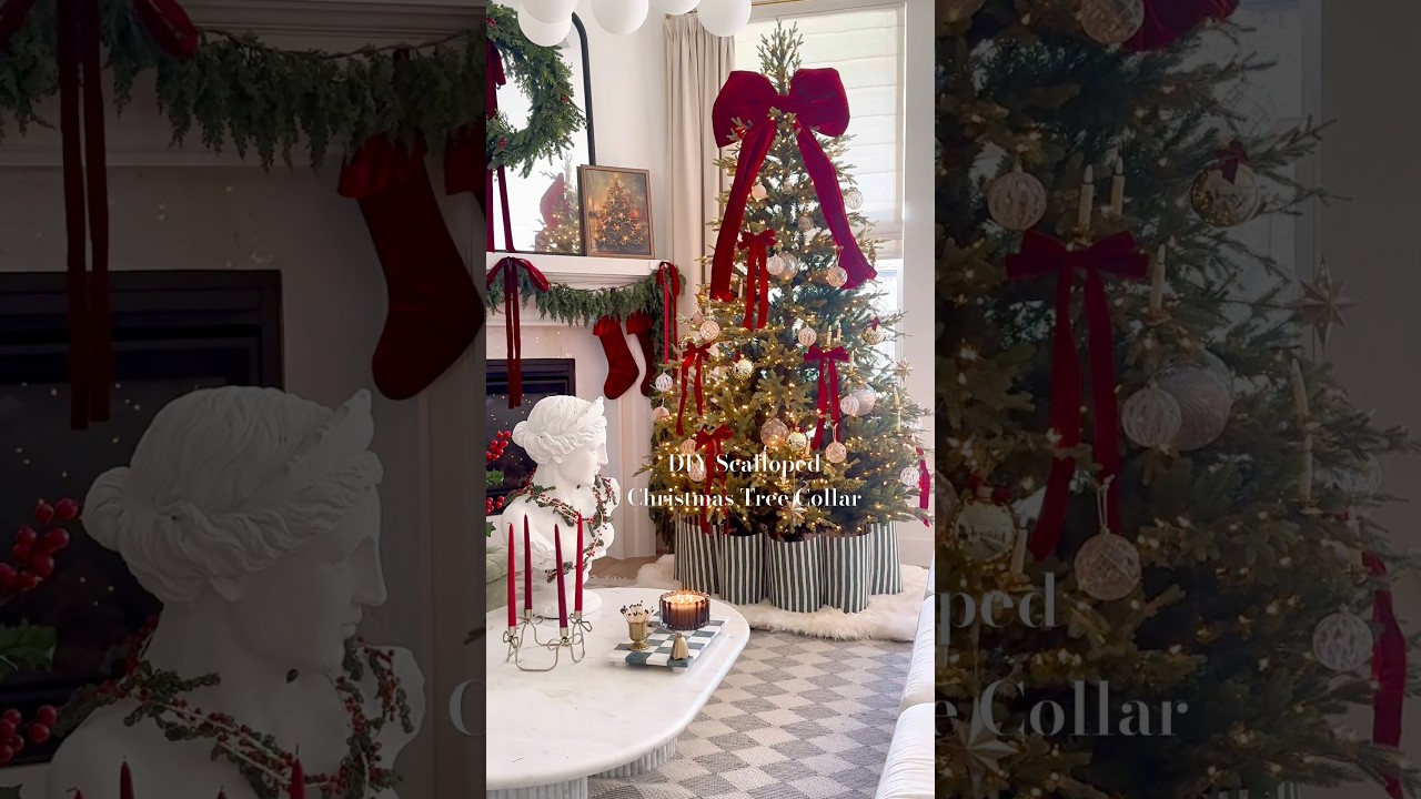 EASIEST DIY No-Sew Scalloped Christmas Tree Collar How To