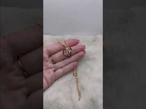 Солидный подарок девушке - колье "Сияние ажурного сердца с цирконами в золоте" ювелирный сплав в коробочке - фото 1 - id-p1823389182