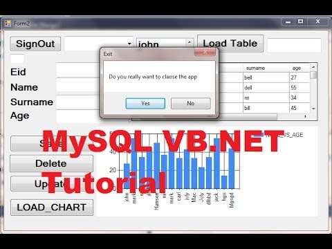 MySQL VB NET Tutorial 17 Message Box Asking if The User Wants To Exit