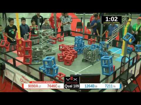 2015 VRC Math Q109 - 9090A 7646C vs 1264B 7211 - 82 to 72 - VEX Worlds 2015 - Math Division