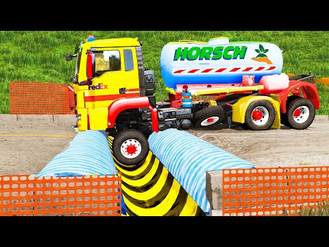 Cars vs Upside Down Speed Bumps #89 | BeamNG.DRIVE