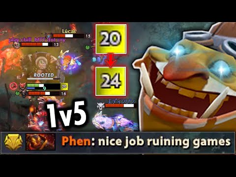 That’s Why They Ban Techies! INSANE 1v5 Instant 4 Levels in a Second