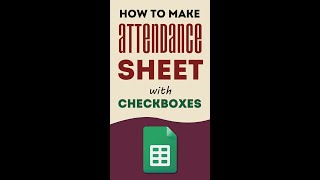 Make Attendance Sheet Online with Checkboxes Google sheet formula to count workdays - #Gsheets