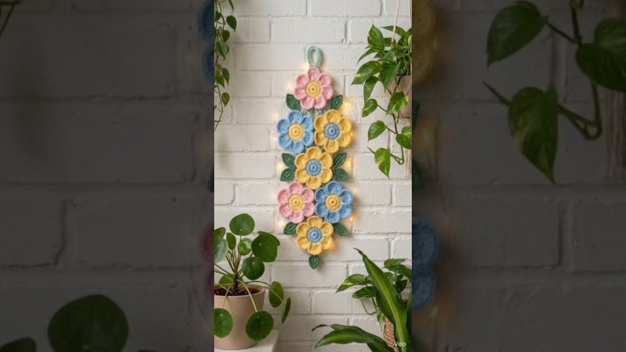 crochet! wall flower ❤️#shorts #trending #viral #crochet