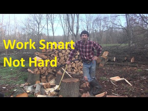 Splitting Large Pieces of Wood