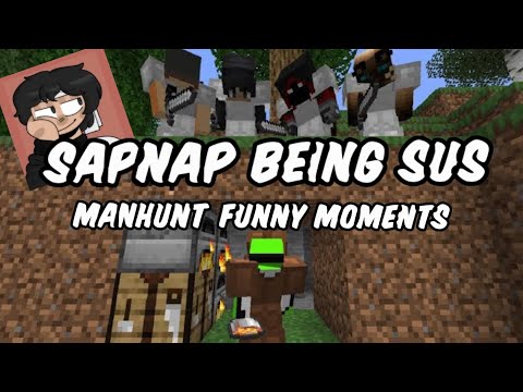 Sapnap acting sus in Dream’s manhunt | funny moments