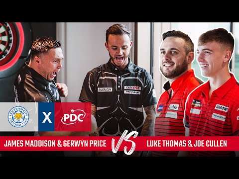 James Maddison and Luke Thomas play doubles darts with Gerwyn Price and Joe Cullen! 🦊🎯