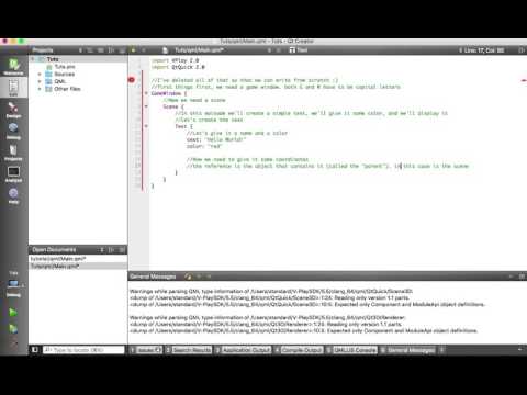 Qt creator/V-play tutorial for beginners "Hello World"