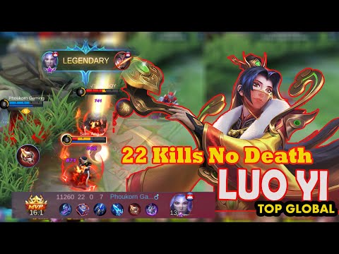 Insane Burst Damage! 22Kills No Death Luo Yi Combo Skill | Top Global Luo Yi Gameplay ~ MLBB