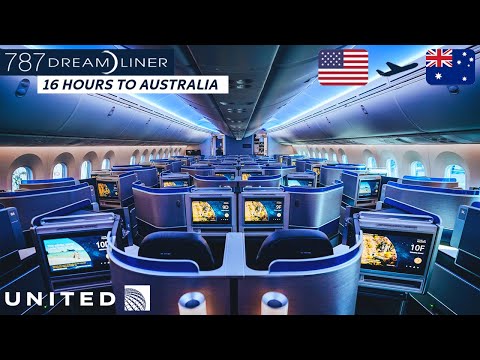 16 HOURS IN United 787-9 Polaris Business Class from Los Angeles to Melbourne