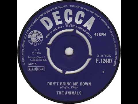 UK New Entry 1966 (165) The Animals - Don't Bring Me Down