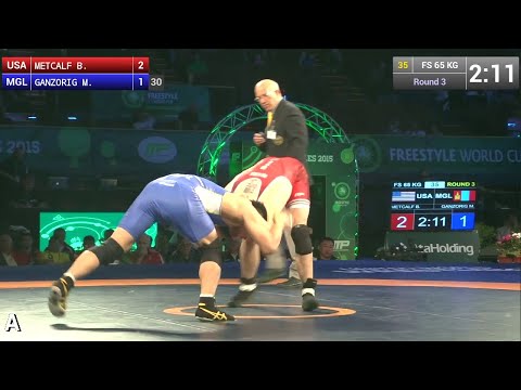 Round 3 FS - 65 kg: Brent METCALF (USA) df. Mandakhnaran GANZORIG (MGL), 8-2