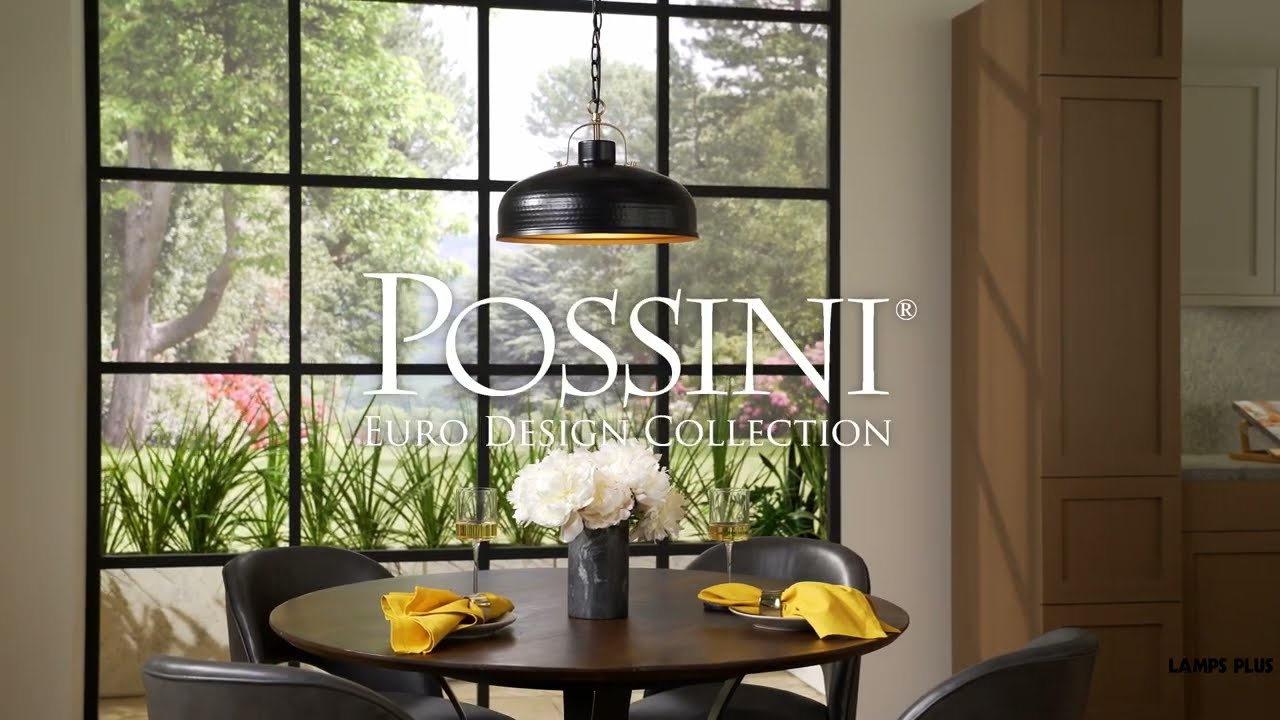 Video 1 Watch A Video About the Possini Euro Camden Black and Warm Brass Ceiling Pendant