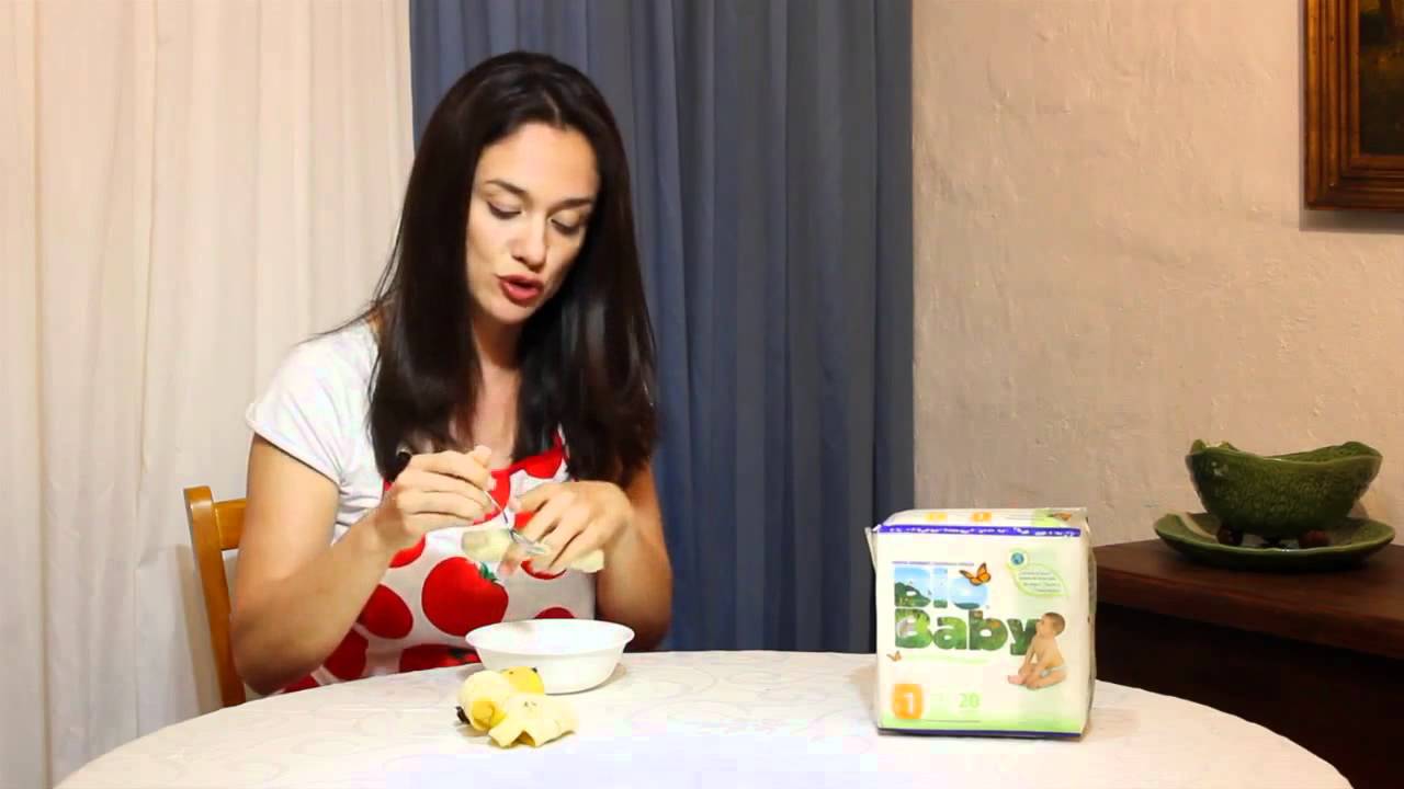 Papilla natural de platano para bebé