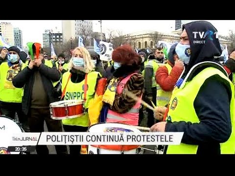 Sindicatele poliţiştilor au protestat în faţa Guvernului