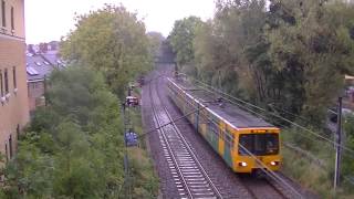 preview picture of video 'Tyne and Wear Metro-Metrocars 4004 and 4051 passing Bridge 1092 (West Jesmond)'