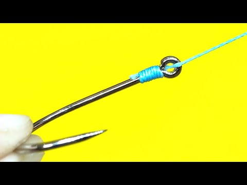 Самый быстрый и очень прочный рыболовный узел. Как просто привязать крючок к леске
