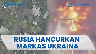 Markas Ukraina Terbakar Hebat Dibombardir Drone Rusia, Picu Ledakan & Asap Tebal Membubung Tinggi