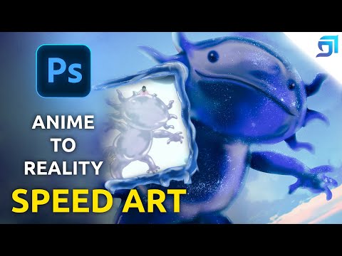 I repainted Sticky Salamander from Black Clover using Photoshop! | SpeedArt