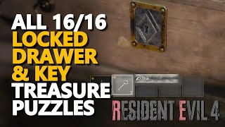 All Locked Drawer Small Key Treasure Puzzles RE4 Remake